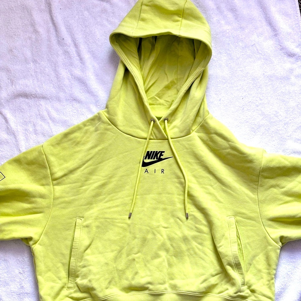 Bright Lime Nike Hoodie Crop BARLEY WORN Size US Small